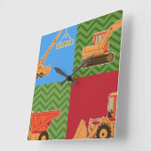 交通機関の重い装置-コラージュ スクエア壁時計 (傾斜)