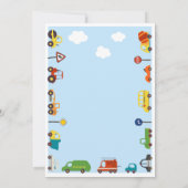 交通機関の3歳誕生日パーティー招待状 招待状 (裏面)
