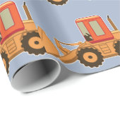 交通機関オレンジPayloader -青 ラッピングペーパー (ロールコーナー)