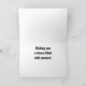 交通機関楕円の卒業カード サンキューカード (内部)