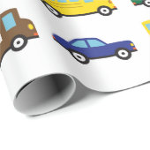 交通機関車のかわいい子供 ラッピングペーパー (ロールコーナー)