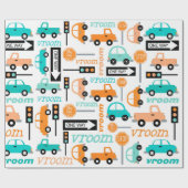 交通機関(車)車のトラックの暖かい色 ラッピングペーパー (フラット)