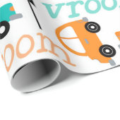 交通機関(車)車のトラックの暖かい色 ラッピングペーパー (ロールコーナー)