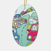 交通渋滞の人々 セラミックオーナメント (左)