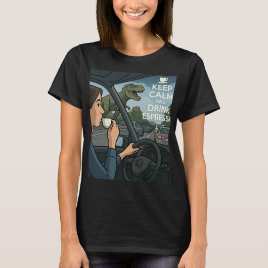 交通渋滞の恐竜 Tシャツ (正面)
