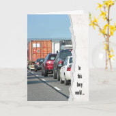 交通渋滞の誕生日 カード (黄色い花)