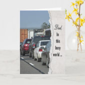 交通渋滞-パパのための誕生日 カード (黄色い花)