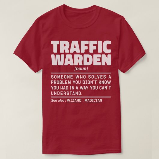 交通監督名詞交通管理専門医 Tシャツ (デザイン正面)