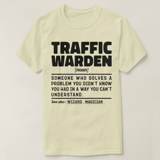 交通監督名詞交通管理専門医 Tシャツ (デザイン正面)