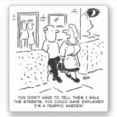 交通監視員の妻の漫画。 シール (正面)