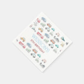 交通誕生日ステックラシックカーRound Sti スタンダードカクテルナプキン (角)