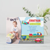 交通誕生日招待状(写真あり) 招待状 (スタンド正面)