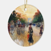 交通量の多いシャンゼリゼ セラミックオーナメント (左)