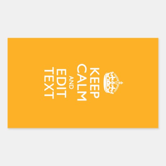 交通黄色いアクセントは平静およびあなたの文字を保ちます 長方形シール (正面)