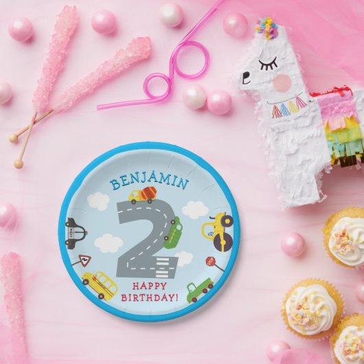 交通2nd誕生日紙パーティープレート ペーパープレート (パーティー)