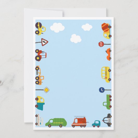 交通4th誕生日パーティの招待状 招待状 (裏面)