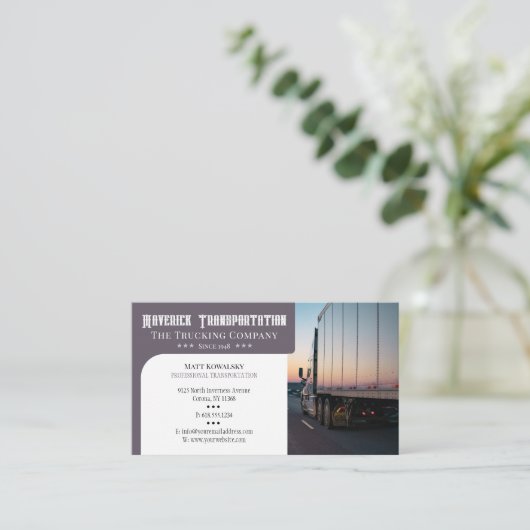 交通・物流 |トラック 名刺 (スタンド正面)
