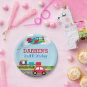 交通/車の少年の誕生日パーティー ペーパープレート (パーティー)