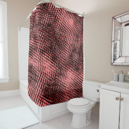 交錯ぼやけ色、桃またはサーモン色 シャワーカーテン