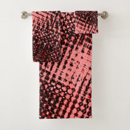 交錯ぼやけ色、桃またはサーモン色 バスタオルセット