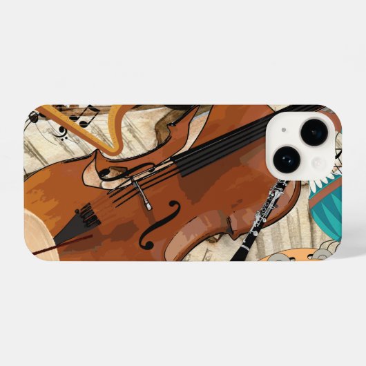 交響曲の楽器 iPhoneケース (裏面横)