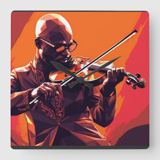 交響曲ファンク#1 スクエア壁時計 (正面)