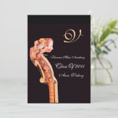 交響曲 クラシック音楽 卒業 モノグラム ブラウン 招待状 (スタンド正面)