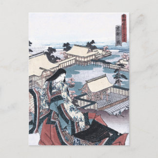 京日本の都を一望する浮世絵プリント ポストカード