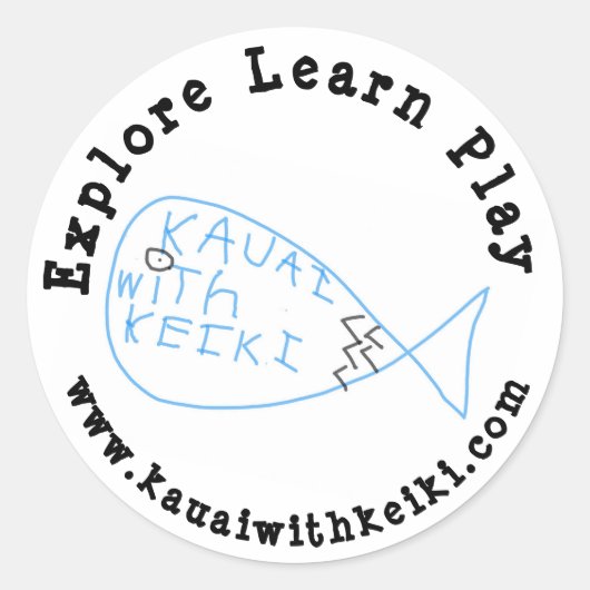 京木ステッカー付きカウアイ ラウンドシール (正面)