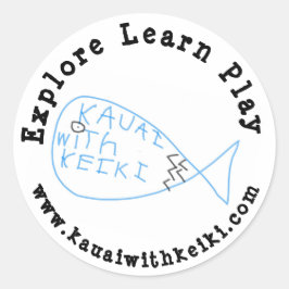 京木ステッカー付きカウアイ ラウンドシール