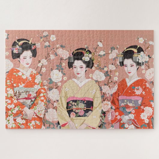 京都の三人の舞妓のジグソーパズル ジグソーパズル (横)