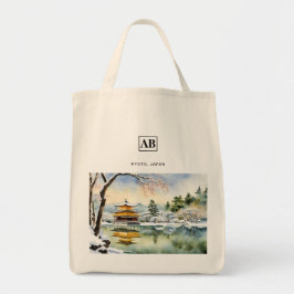 京都の冬の水彩アート – トートバッグ