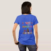京都の夜祭り輝く青 Tシャツ (裏面フル)