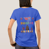 京都の夜祭り輝く青 Tシャツ (裏面)