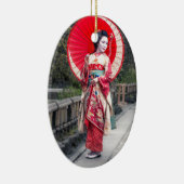 京都の日本のな芸者 セラミックオーナメント (右)