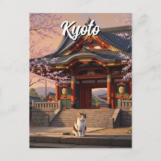 京都の猫テンプル日本旅行 ポストカード (正面)