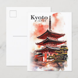 京都ジャパンウォーター絵を描カラー旅行 ポストカード