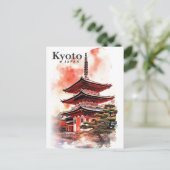 京都ジャパンウォーター絵を描カラー旅行 ポストカード (スタンド正面)