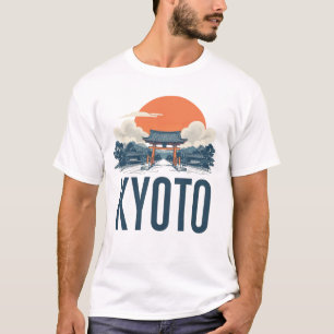 京都スカイライン – ヴィンテージ日本の鳥居&太陽 Tシャツ