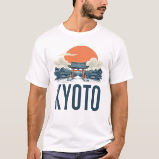 京都スカイライン – ヴィンテージ日本の鳥居&太陽 Tシャツ