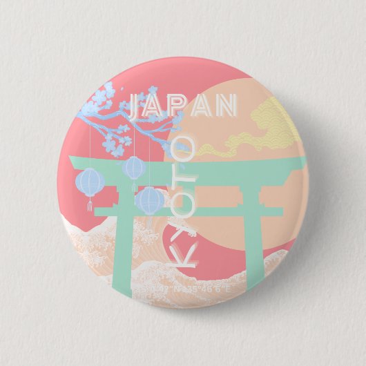 京都パステルトラベルアート 缶バッジ (正面)