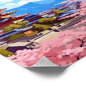 京都ヴィンテージ旅行イラストレーション ポスター (角)