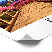 京都ヴィンテージ旅行ポトレイトイラストレーション ポスター (角)