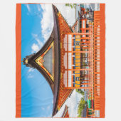 京都伏見稲荷大社外拝殿#2 フリースブランケット (正面)