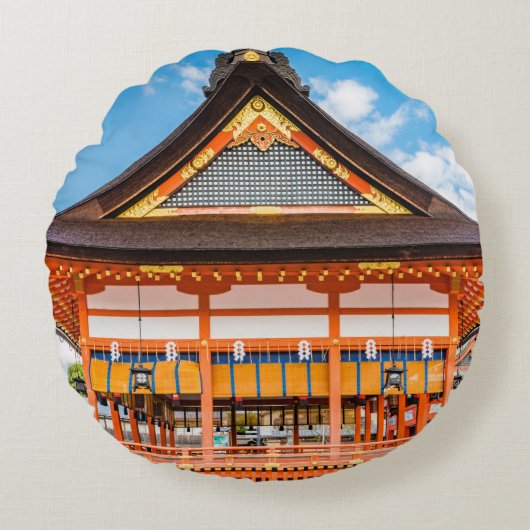 京都伏見稲荷大社外拝殿#2 ラウンドクッション (正面)