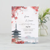  京都伝統的な風景の結婚式 招待状 (スタンド正面)