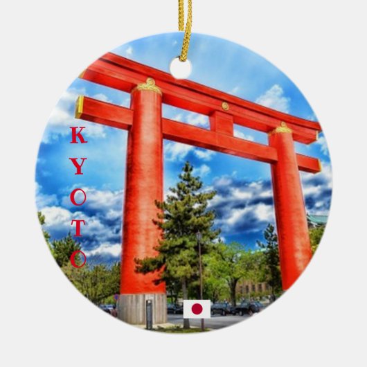 京都寺クリスマス飾り セラミックオーナメント (正面)