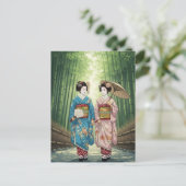 京都嵐山の芸者 ポストカード (スタンド正面)