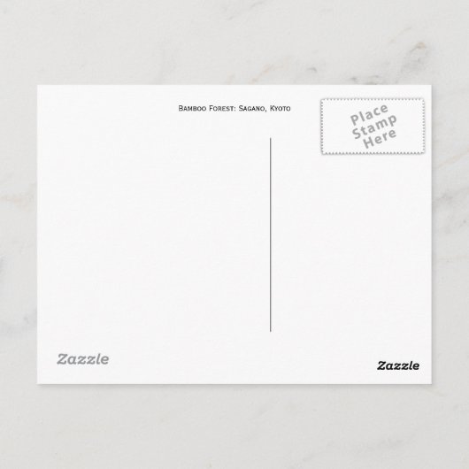 京都嵯峨野の竹林 ポストカード (裏面)