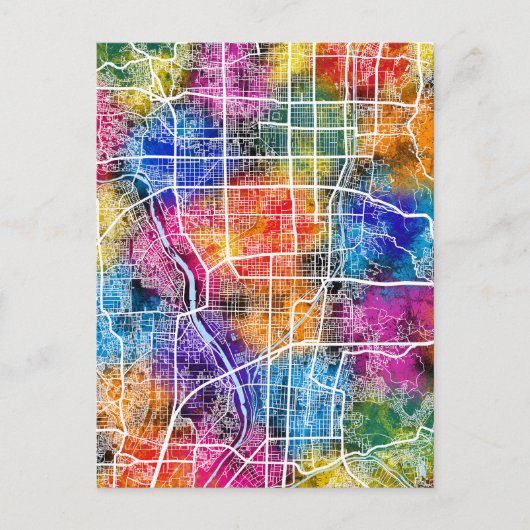 京都市地図 ポストカード (正面)